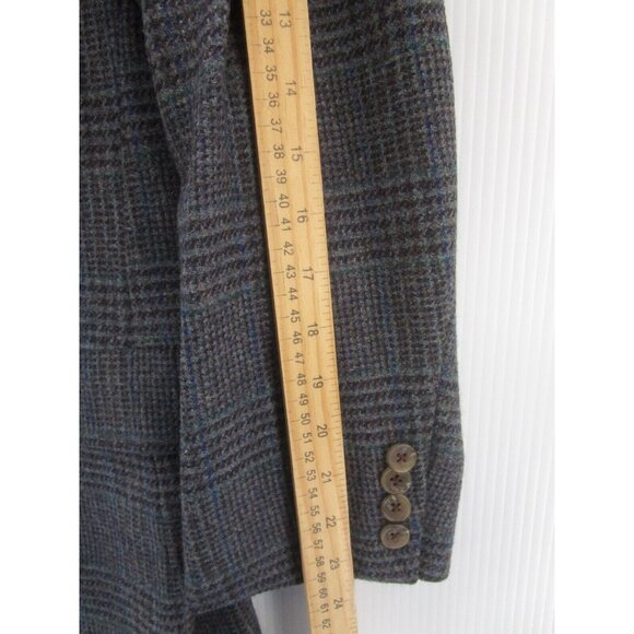 VINTAGE Allen Edmonds Sport Coat 42 Windowpane Tweed Hand Tailored - Picture 6 of 13